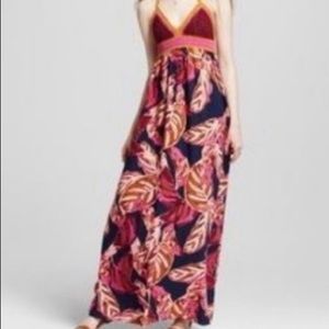 Mossimo Target Crochet Floral Maxi Dress SIZE M